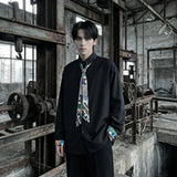 现货长袖衬衫男潮流带领带帅气港风高级感情侣衬衣FA32-P55，男装衬衫，星座1017