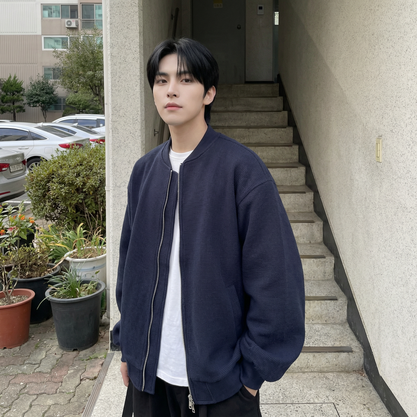 现货2026日系痞帅华夫格宽松休闲棒球立领夹克衫外套NK828-P89，男装夹克，星座1017