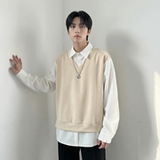 现货假两件长袖衬衫宽松衬衣港风休闲百搭上衣GK25-P58，男装衬衫，星座1017