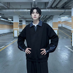 现货 春季新款翻领高级感衬衫领上衣长袖卫衣男装潮 WY212-P68，男装衬衫，星座1017