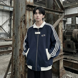 现货2026三条杠翻领夹克男宽松休闲运动外套R238-P68，男装夹克，星座1017
