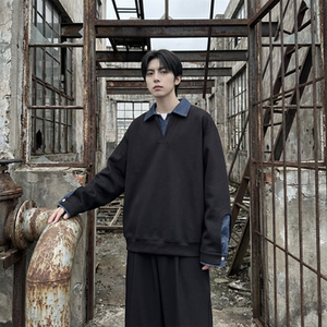 现货 春季新款翻领高级感衬衫领上衣长袖卫衣男装潮 WY212-P68图片