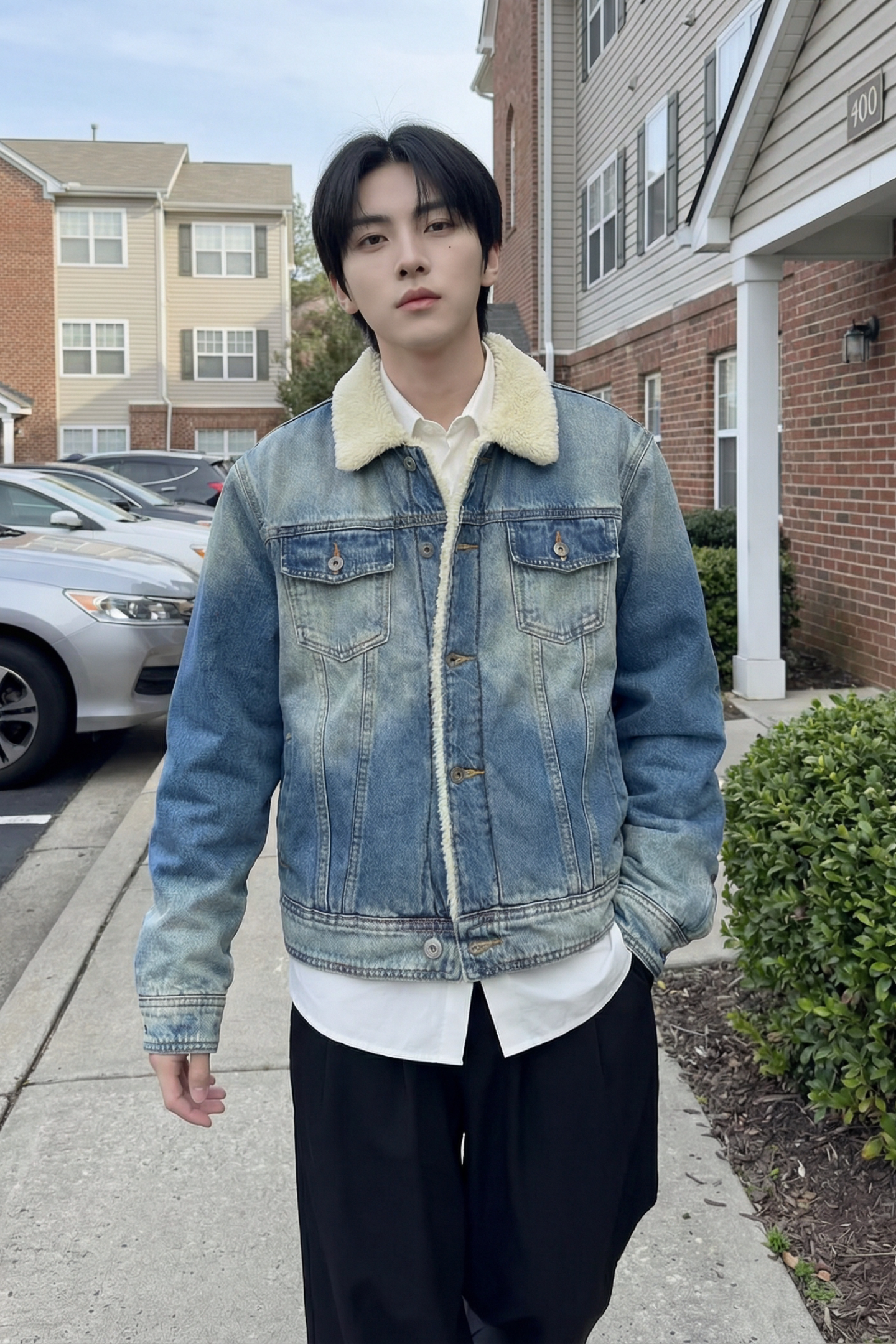 新款现货做旧羊羔绒牛仔外套保暖棉服夹克Q2053-P138,男装工装外套,星座1017
