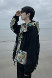 现货春款潮流涂鸦拼接夹克开衫连帽外套WT23-P75控96，男装夹克，星座1017
