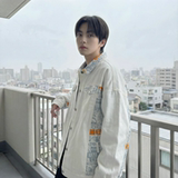 现货2026春季痞帅拼接设计感翻领夹克高级感潮流外套J24-P75，男装夹克，星座1017