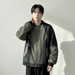 现货休闲百搭撞色拼接棒球服美式复古夹克 JK830-P80图片