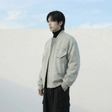 现货美式毛呢夹克棉服加厚高级痞帅夹棉棒球服短款外套Q955-P138，男装夹克，星座1017