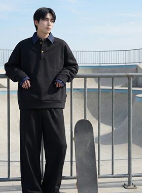新款现货男装设计感艺术假两件卫衣男内搭上衣CR472-P68