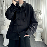 港风宽松汉服唐装打底风长袖衬衫DS64-P60，男装T恤，星座1017