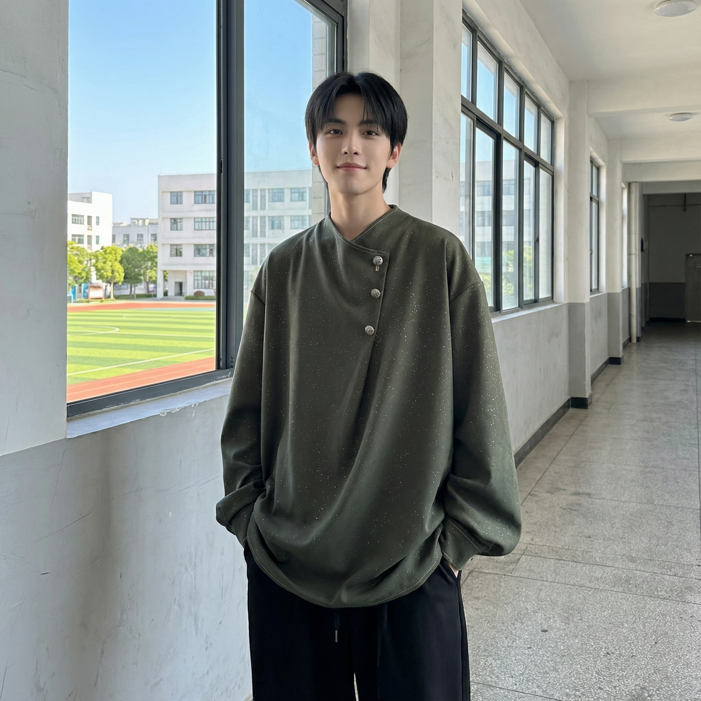 现货新中式痞帅衬衣高级感小香风衬衫微闪潮流痞帅衬衣A903-P68，男装衬衫，星座1017