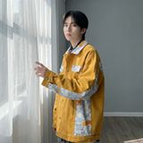 现货2026春季痞帅拼接设计感翻领夹克高级感潮流外套J24-P75，男装夹克，星座1017