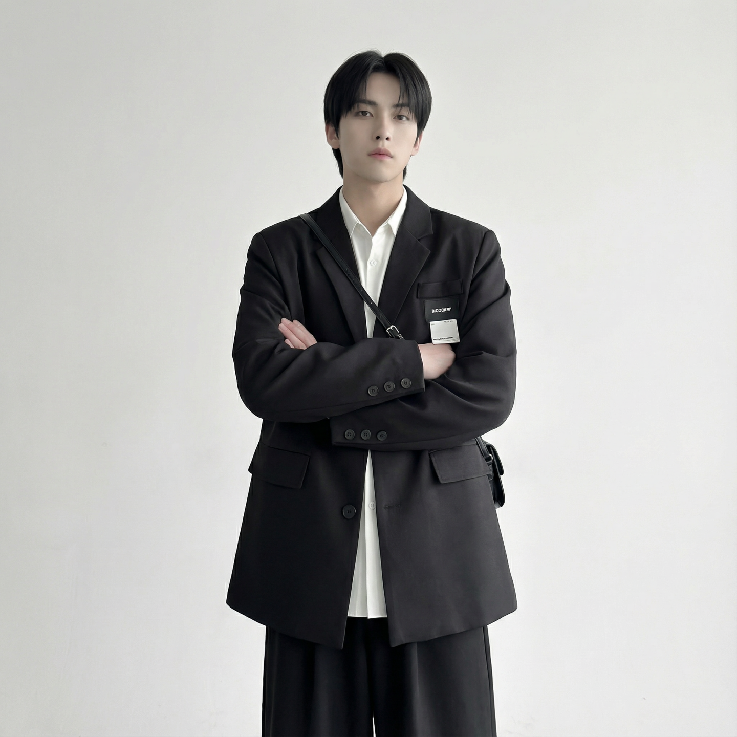 现货休闲西服男春秋宽松大码潮高级感痞帅外套西装JK342-P98,男装西服套装,星座1017