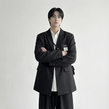 现货休闲西服男春秋宽松大码潮高级感痞帅外套西装JK342-P98，男装西服套装，星座1017