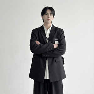现货休闲西服男春秋宽松大码潮高级感痞帅外套西装 JK342-P98图片