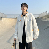 现货2026春季痞帅拼接设计感翻领夹克高级感潮流外套J24-P75，男装夹克，星座1017