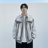 现货2026春季工装休闲夹克高级感牛仔外套JK11-P100，男装工装外套，星座1017