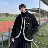 现货手工制扣古布保暖上衣设计感小众羊羔绒外套M7811-P128，男装棉衣，星座1017