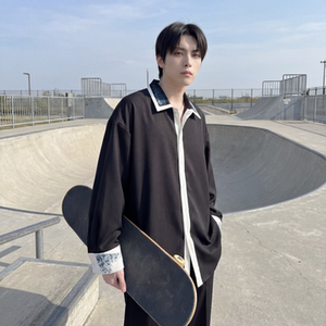 现货潮衬衫小众刺绣长袖衬衣新中式情侣外套 DY877-P68，男装衬衫，星座1017