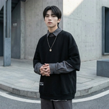 现货2026春款假两件卫衣衬衫领复古vibe格子美式外套A5613-P65，男装衬衫，星座1017