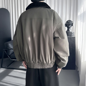 美式复古毛领棉服男冬季休闲加厚保暖派克服外套 M8718-P138图片