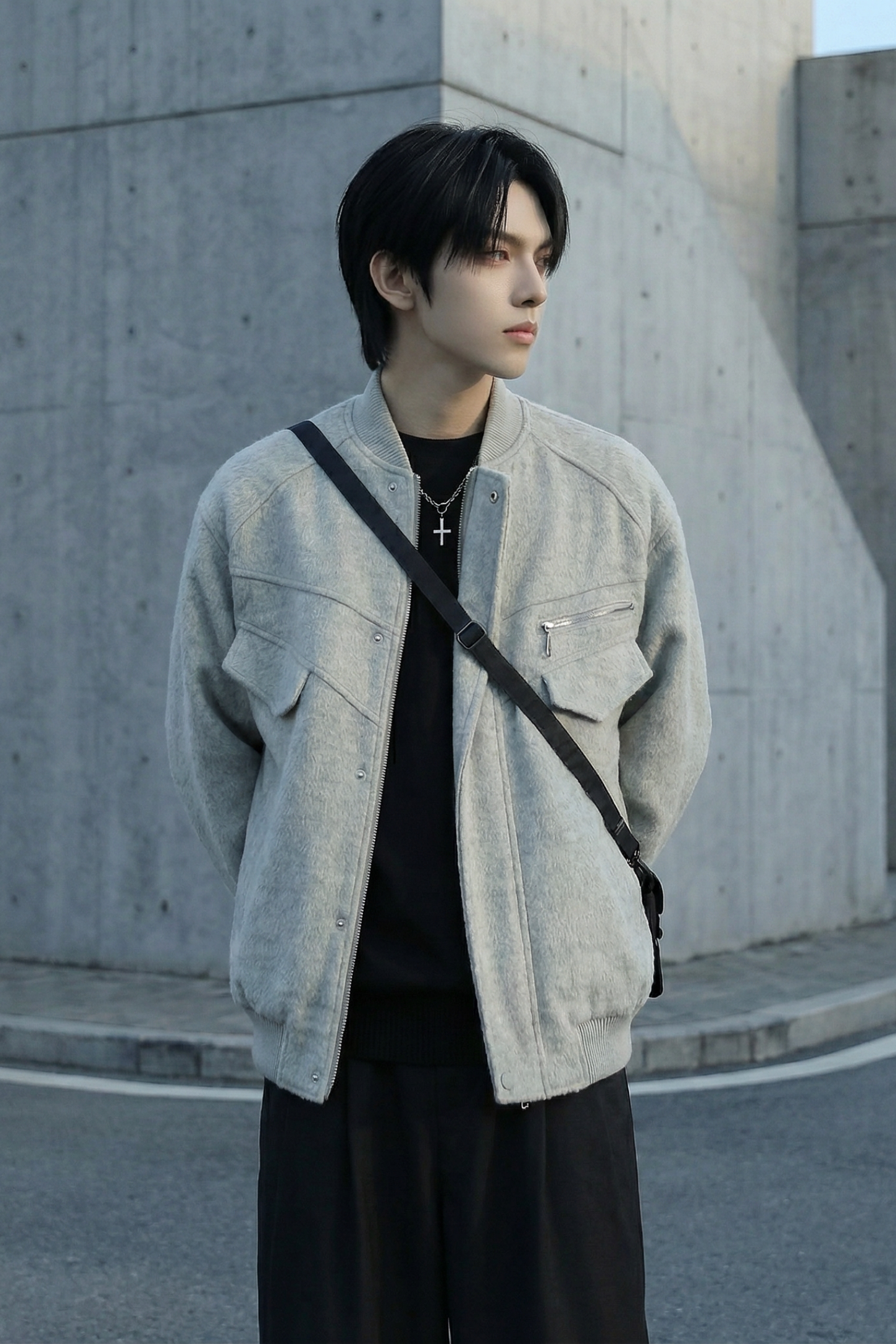 现货美式毛呢夹克棉服加厚高级痞帅夹棉棒球服短款外套Q955-P138,男装夹克,星座1017