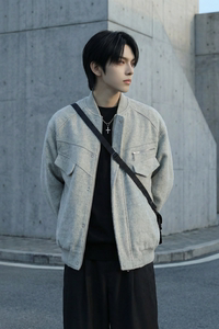 现货美式毛呢夹克棉服加厚高级痞帅夹棉棒球服短款外套 Q955-P138图片