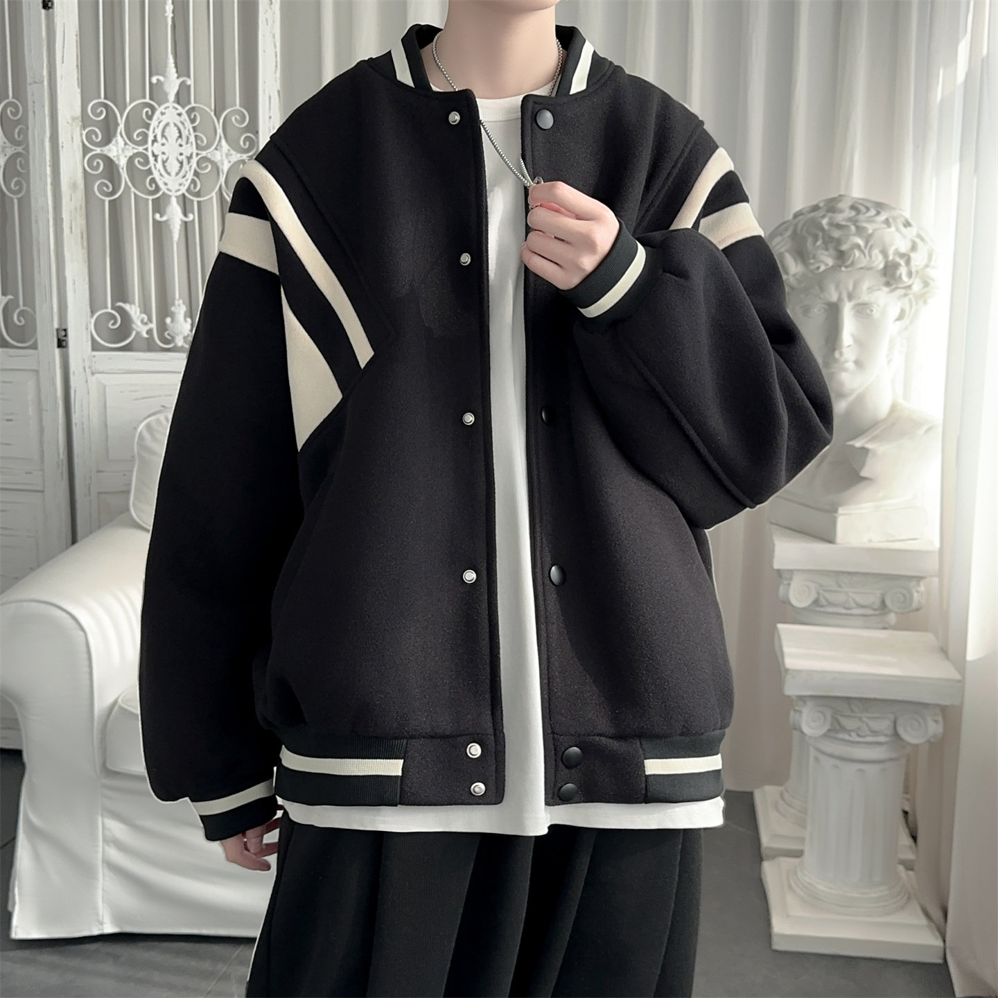 现货春季撞色美式复古夹克情侣棒球服流行外套Y0023-P88控118,男装夹克,星座1017