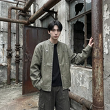 现货2026飞行夹克外套春秋薄款痞帅街头潮牌立领上衣DK568-P118，男装夹克，星座1017