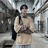 现货2026春款假两件卫衣衬衫领复古vibe格子美式外套A5613-P65，男装衬衫，星座1017