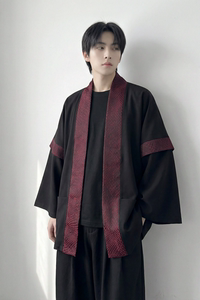 现货 春秋风蟒纹印花拼接男士道袍汉服 D3206-P78图片