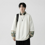 现货慵懒假两件衬衫领卫衣日系情侣碎花上衣A881-P65，男装衬衫，星座1017