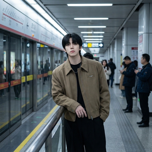 现货 2025棒球领短款夹克高级感美式垫肩外套 HJ7727-P90 X149，男装夹克，星座1017