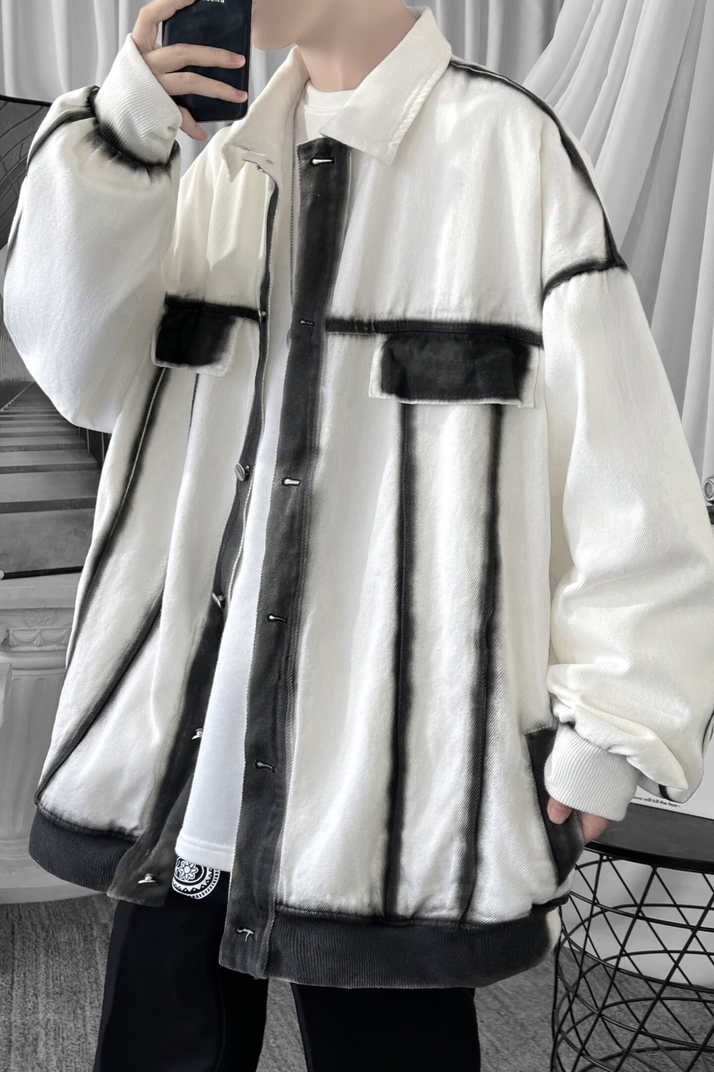 现货2026春季工装休闲夹克高级感牛仔外套JK11-P100,男装工装外套,星座1017