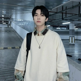 现货慵懒假两件衬衫领卫衣日系情侣碎花上衣A881-P65，男装衬衫，星座1017