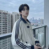 现货2026三条杠翻领夹克男宽松休闲运动外套现货R238-P68，男装夹克，星座1017