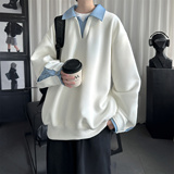 现货春季新款翻领高级感衬衫领上衣长袖卫衣男装潮WY212-P68，男装衬衫，星座1017