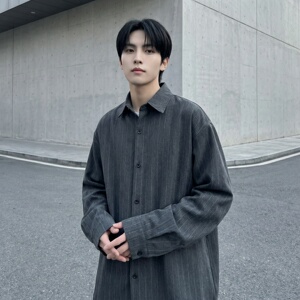 2026春季轻熟风男竖条纹长袖衬衫高级感外套 DS94-P68图片