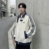 现货2026三条杠翻领夹克男宽松休闲运动外套现货R238-P68，男装夹克，星座1017