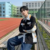 现货2026春季痞帅拼接设计感翻领夹克高级感潮流外套J24-P75，男装夹克，星座1017