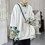 现货2026春季潮流翻领卫衣假两件美式街头A772-P65，男装卫衣，星座1017