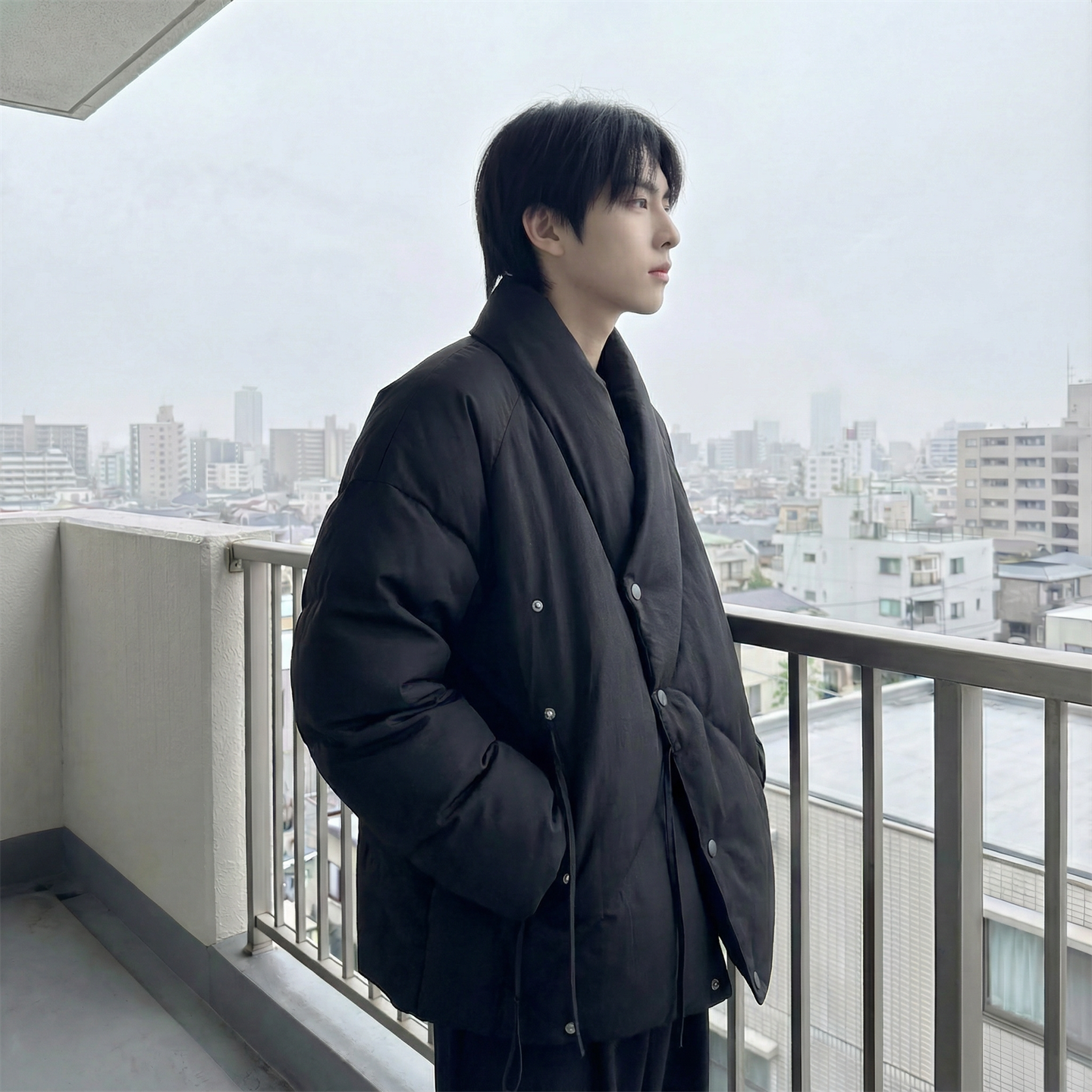 现货棉服男款新中式男装高级感无领设计外套M0845-P110控138,男装棉衣,星座1017