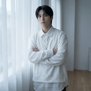 现货假两件长袖衬衫宽松衬衣港风休闲百搭上衣 GK25-P58，男装衬衫，星座1017