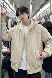 现货 加绒加厚外套男潮重磅帆布水洗棉服夹克  Y307-P138图片