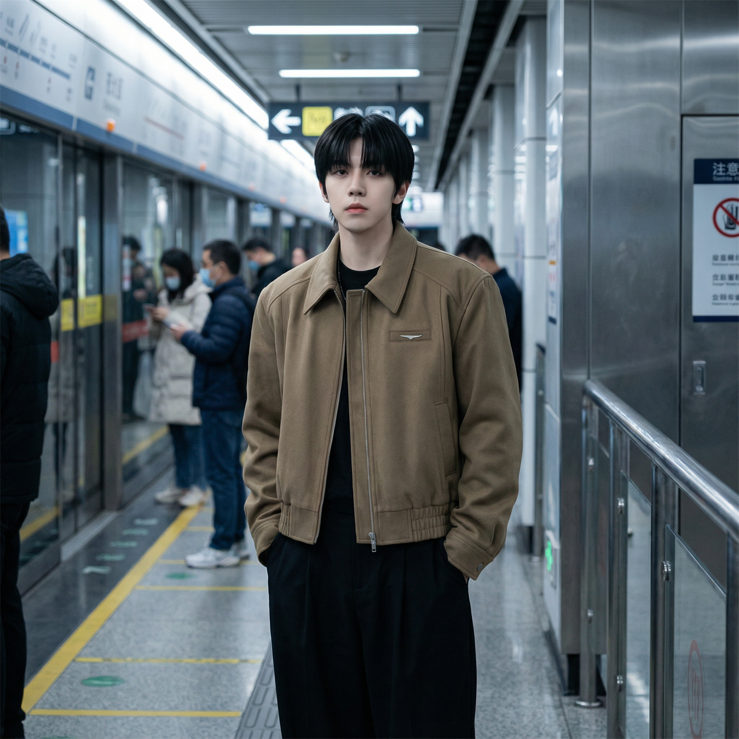 现货2025棒球领短款夹克高级感美式垫肩外套HJ7727-P90X149，男装夹克，星座1017