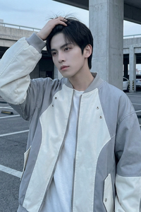 现货休闲百搭撞色拼接棒球服美式复古夹克 JK830-P80图片