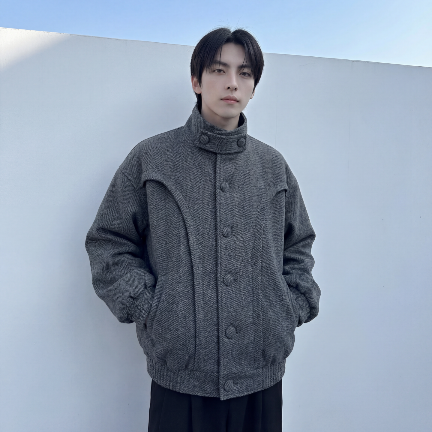 现货 美式复古加厚休闲外套韩版宽松立领短款外套 GK801-P118图片