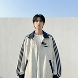 现货2026三条杠翻领夹克男宽松休闲运动外套现货R238-P68，男装夹克，星座1017