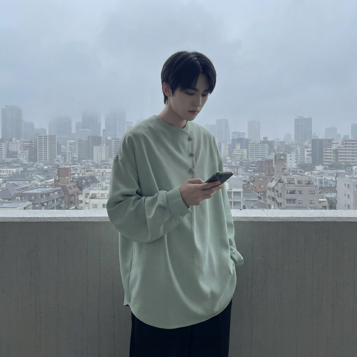 现货新中式痞帅衬衣高级感小香风衬衫微闪潮流痞帅衬衣A903-P68,男装衬衫,星座1017