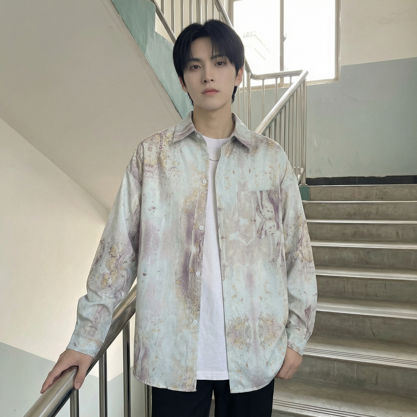 现货男潮ins小众设计感的情侣装衬衣FC12-P48,男装衬衫,星座1017
