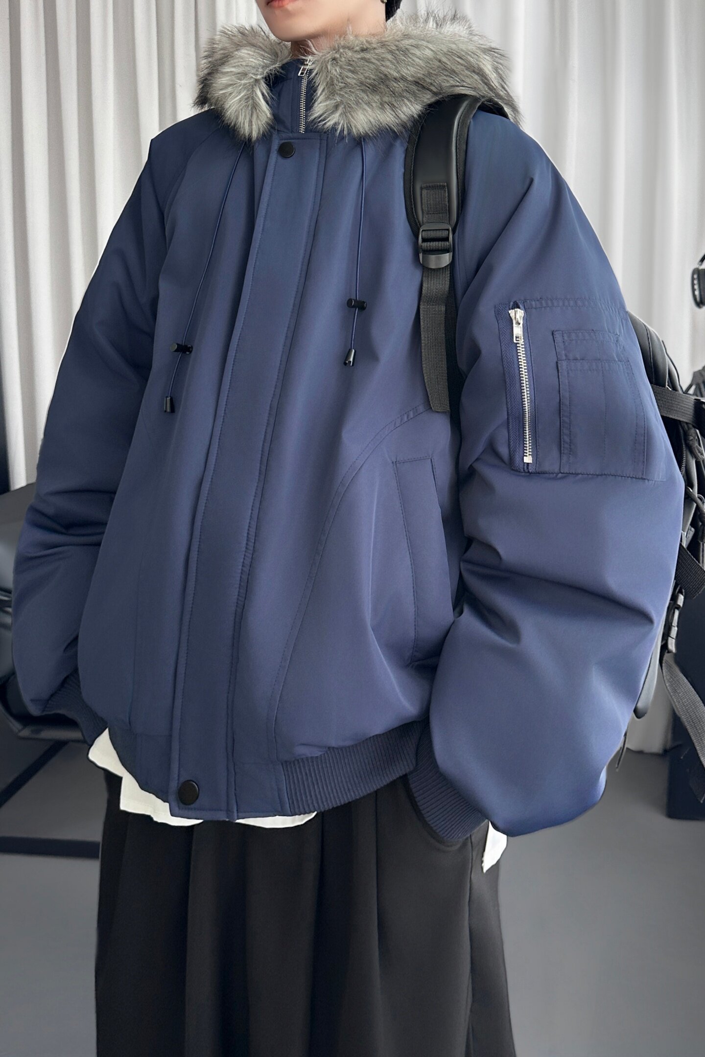 冬季新款韩版宽松加厚保暖派克服工装外套M7506-P148,男装棉衣,星座1017